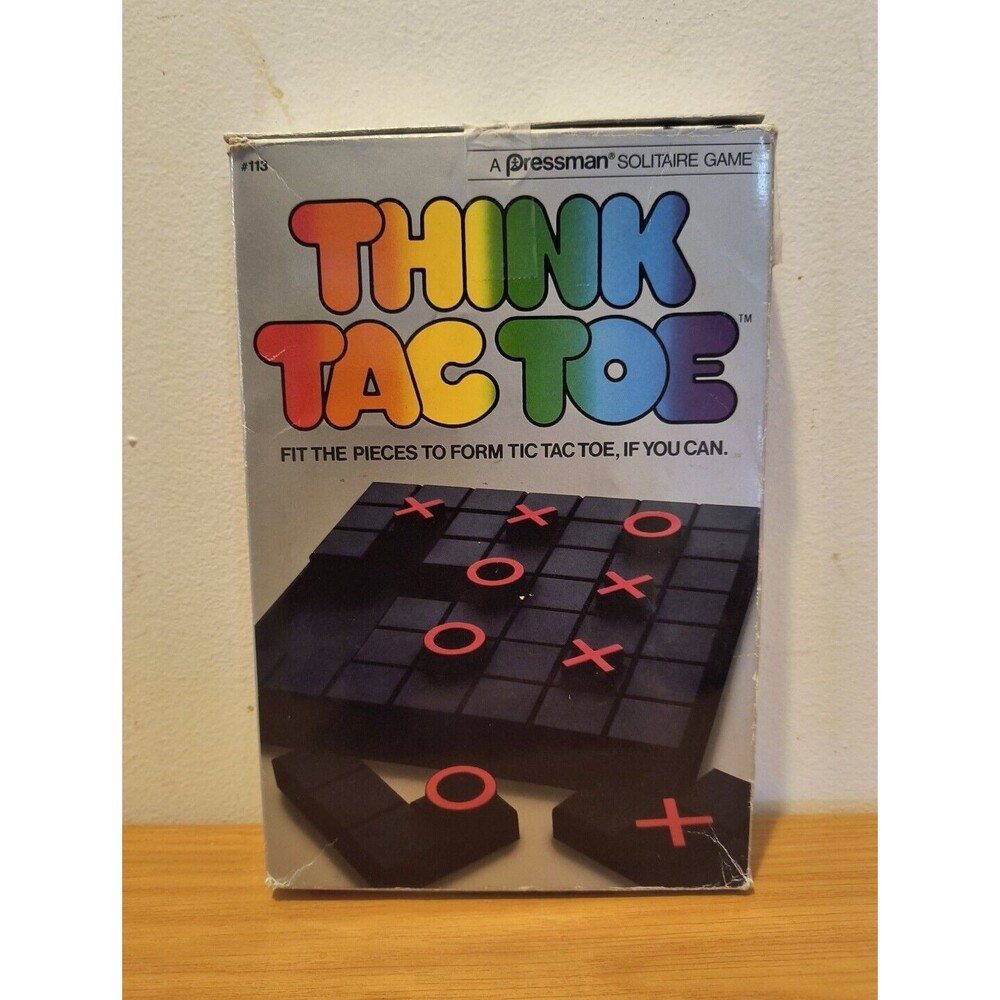 Think Tac Toe Pressman Solitaire Puzzle Logic Game Complete 1984